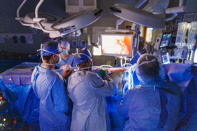 A Mayo Clinic surgical team performs a procedure.