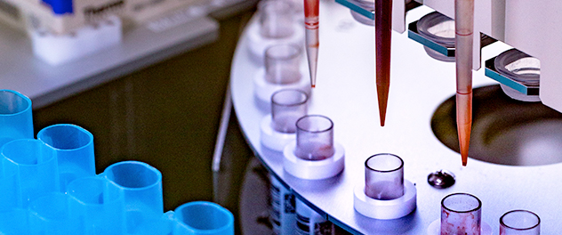 Photograph showing test tubes with droppers