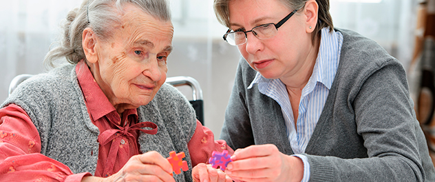 Person with dementia working on a cognition exercise from the Memory Disorders Laboratory led by Neill R. Graff-Radford, M.D., at Mayo Clinic.