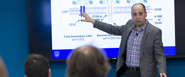 Dr. Saad Kenderian teaches a class in the Department of Immunology at Mayo Clinic.