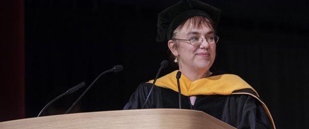 Dr. Virginia Shapiro at a graduation ceremony for the Department of Immunology at Mayo Clinic