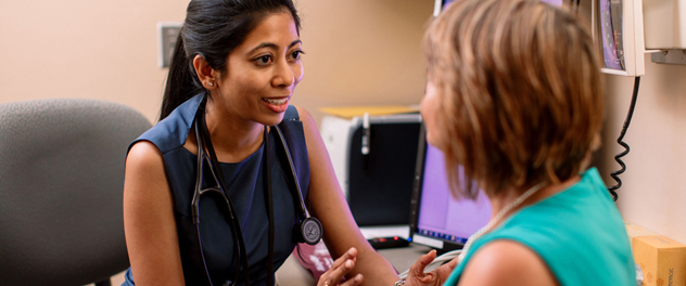 Female doctor with a patient at Mayo Clinic.