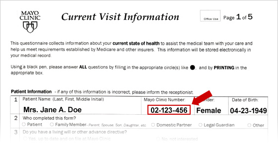 Image of Form: Authorization for Mayo Clinic to Disclose Protected Health Information